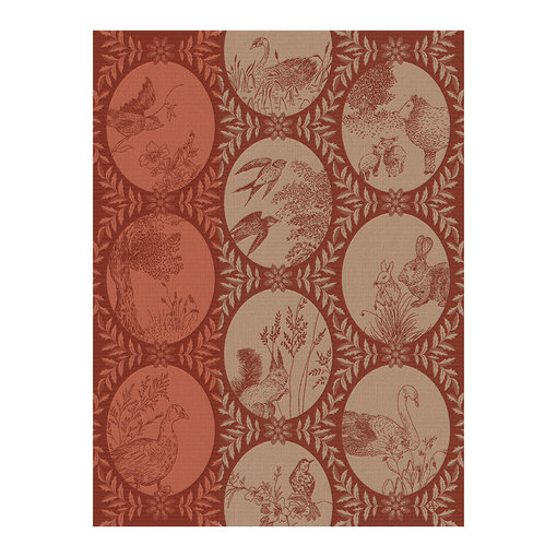 Le Jacquard Français theedoek Joséphine red