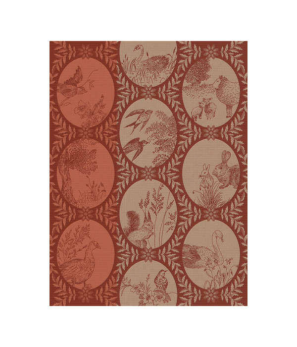 Le Jacquard Français theedoek Joséphine red