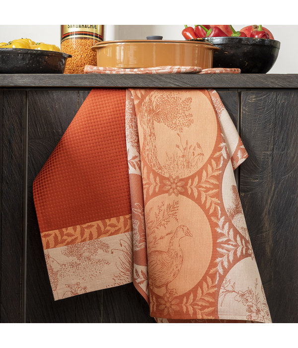 Le Jacquard Français theedoek Joséphine red