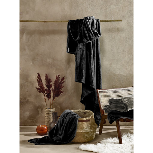 De Witte Lietaer fleece plaid zwart (black) Cosy