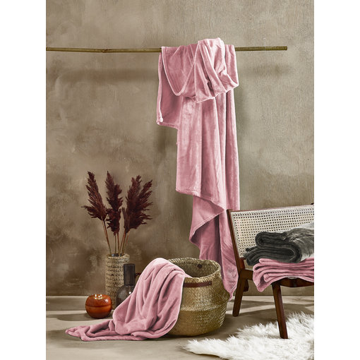 De Witte Lietaer fleece plaid roze (dusty rose) Cosy
