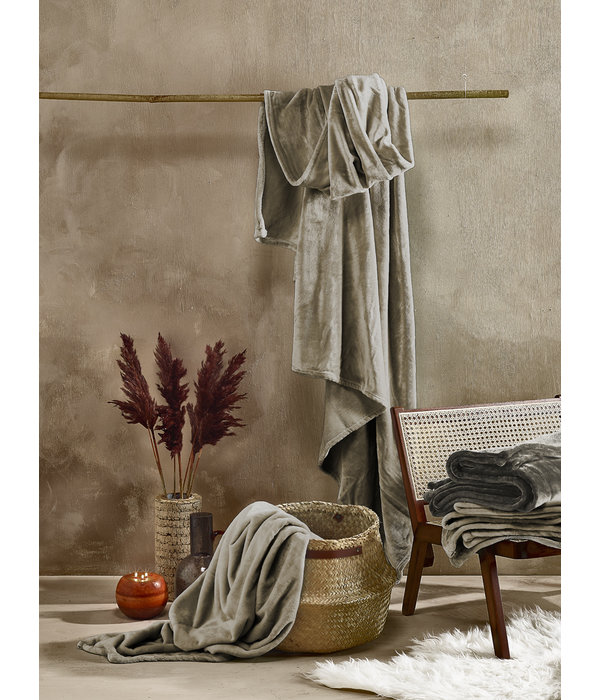 De Witte Lietaer Cosy plaid taupe, fleece