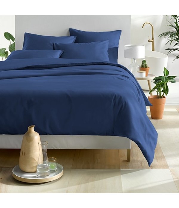 De Witte Lietaer dekbedovertrekset Olivia (uni) blue indigo 200 TC