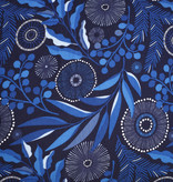 De Witte Lietaer dekbedovertrekset Moonflower cobalt blue (flanel) 240x220 cm