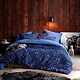 dekbedovertrekset 240x220 cm Moonflower cobalt blue (flanel)