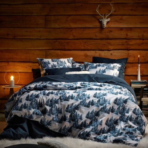 De Witte Lietaer dekbedovertrekset North eclips blue (flanel), vanaf