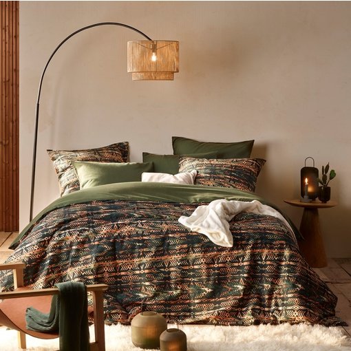 De Witte Lietaer dekbedovertrekset Rufus khaki (flanel), vanaf