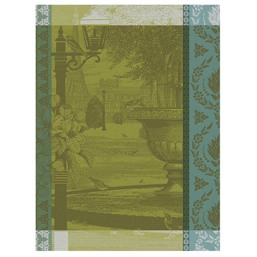 Le Jacquard Français theedoek Jardin Parisien green