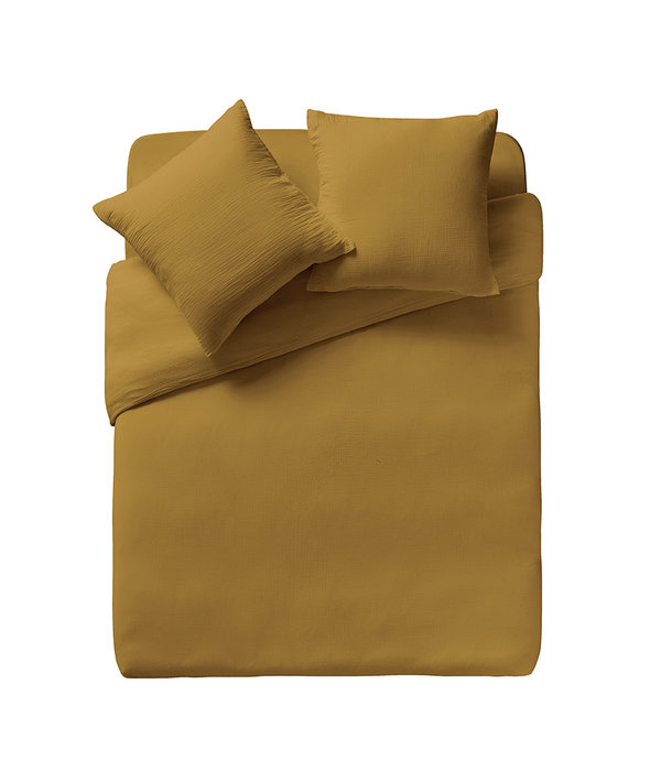 Essix dekbedovertrek hydrofiel Tendresse camel, strijkvrij