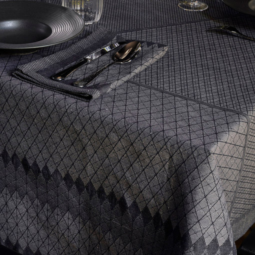 Le Jacquard Français Tafellaken en servetten Club meandres (grey)