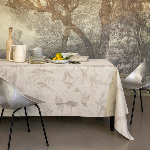 Le Jacquard Français Tafellinnen en servetten Volière beige