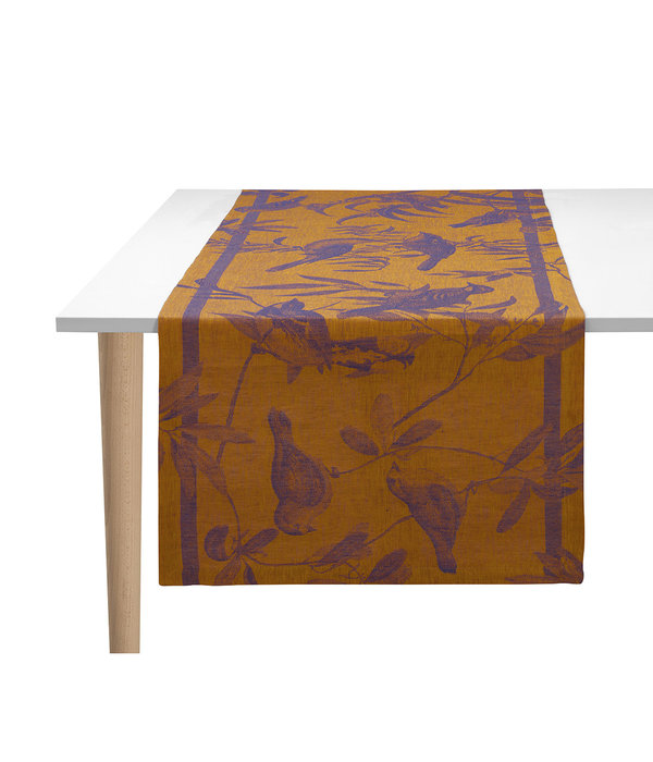 Le Jacquard Français Tafellinnen Volière blue orange