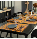 Le Jacquard Français Tafellinnen Volière blue orange