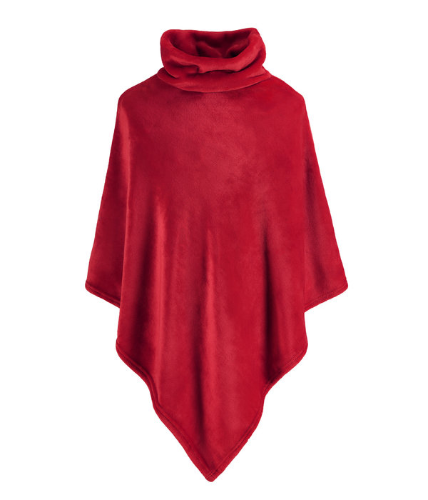 Moodit fleece poncho Calido ruby red