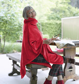 Moodit fleece poncho Calido ruby red