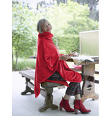 Moodit fleece poncho Calido ruby red