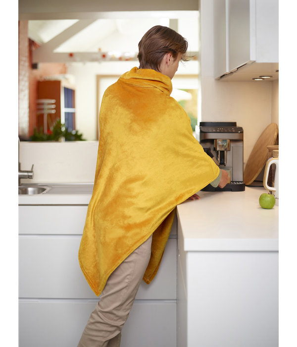 Moodit fleece poncho Calido golden yellow