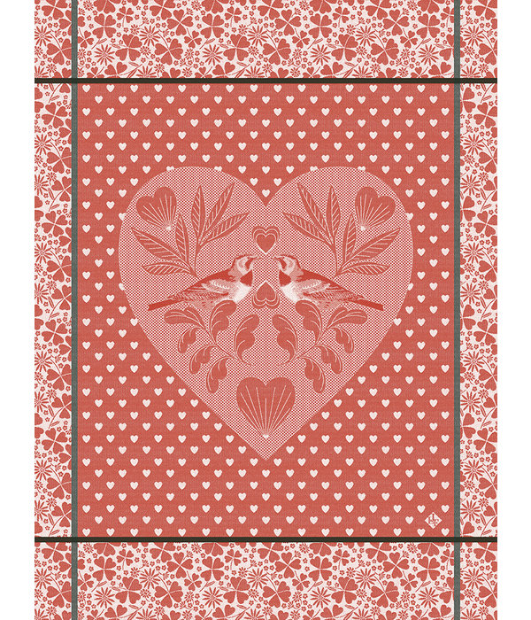 Le Jacquard Français Droogdoek Amour red