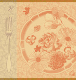 Le Jacquard Français theedoek Fleurs a croquer orange