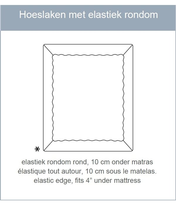 Mirabel Slabbinck topper hoeslaken voor matras van 5-14 cm hoog, crispy gekamd katoen, rondom elastiek (Bora)