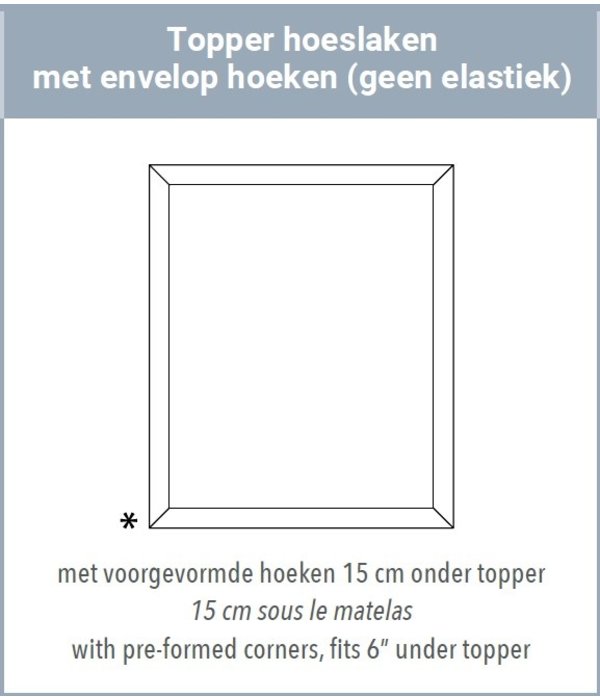 Mirabel Slabbinck topper envelopmodel 5-15 cm hg, Bora katoen 400TC