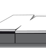 Mirabel Slabbinck dubbele split topper hoeslaken, Bora 400TC, gekamd katoen, envelopmodel