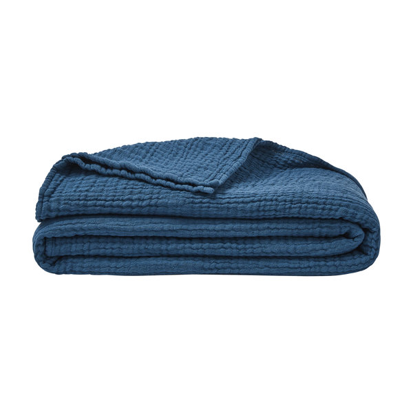 Jazzy hydrofiel plaid bleu pétrole 240x260 cm