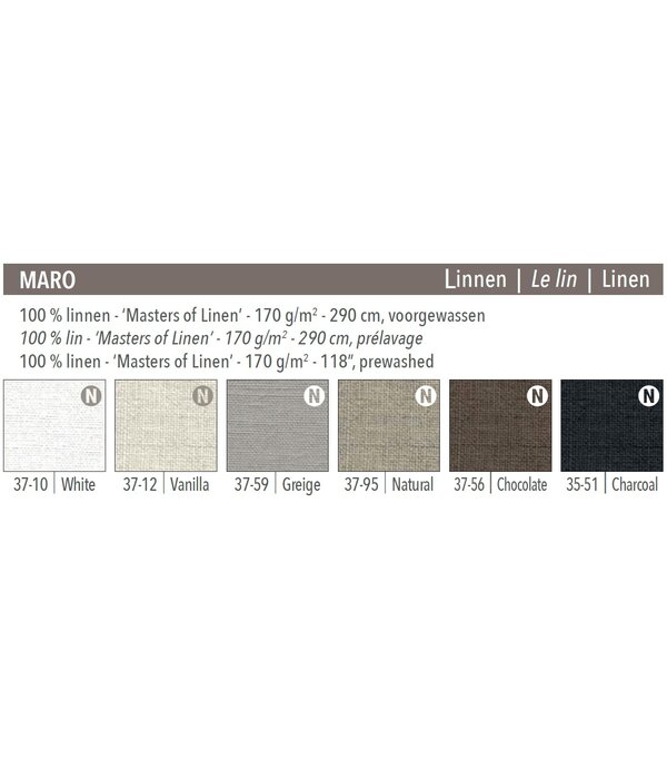 Mirabel Slabbinck Maca tafellinnen, 100%  voorgewassen linnen (Maro stof)