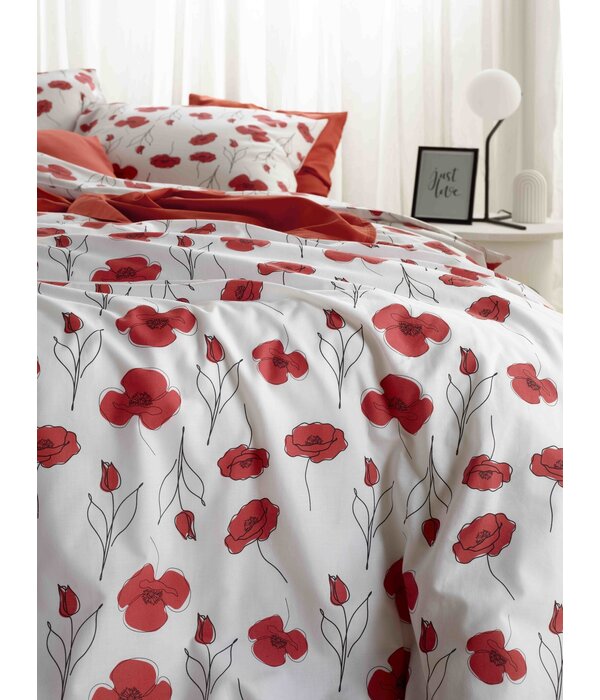 Moodit Dekbedovertrekset Mood!t Odil Papaver poppy red 144TC