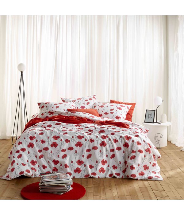 Moodit dekbedovertrekset 200x220 cm, Odil Papaver poppy red 144TC