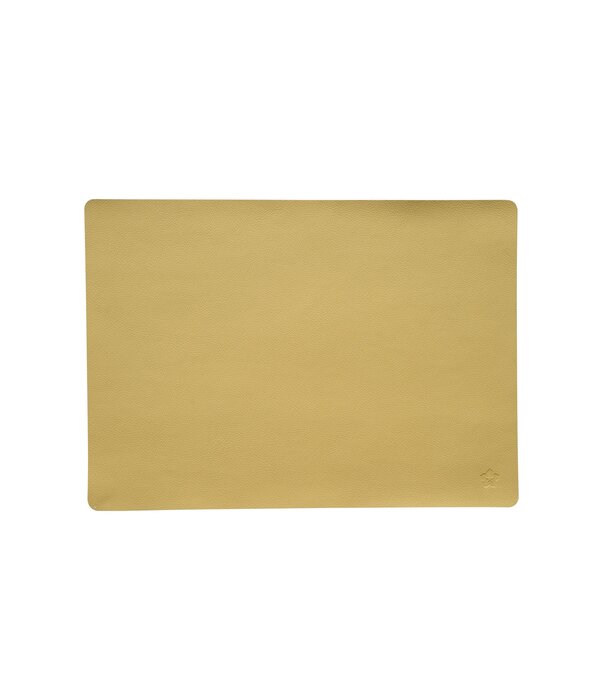 Jazz strohgelb (SG) lederlook rechthoekige placemats per 6