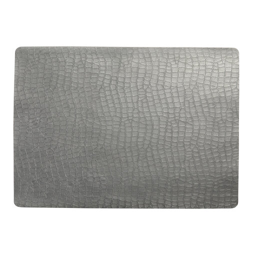 Pichler grijze krokodillook placemats Croco platin (PL),  per 6 stuks