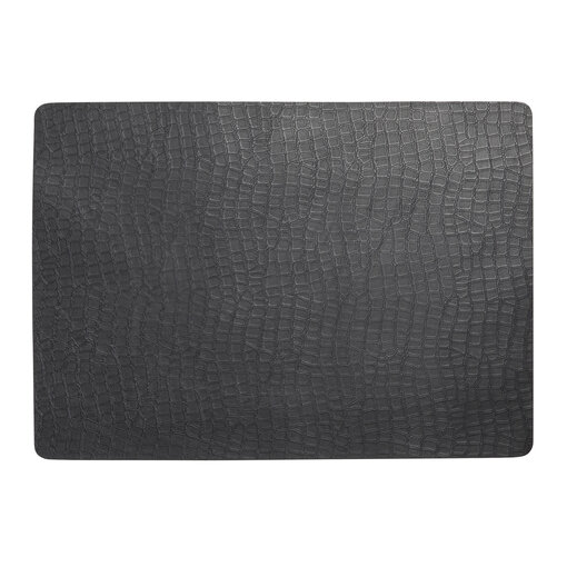 Pichler Croco anthrazit (AZ)) lederlook rechthoekige placemats per 6