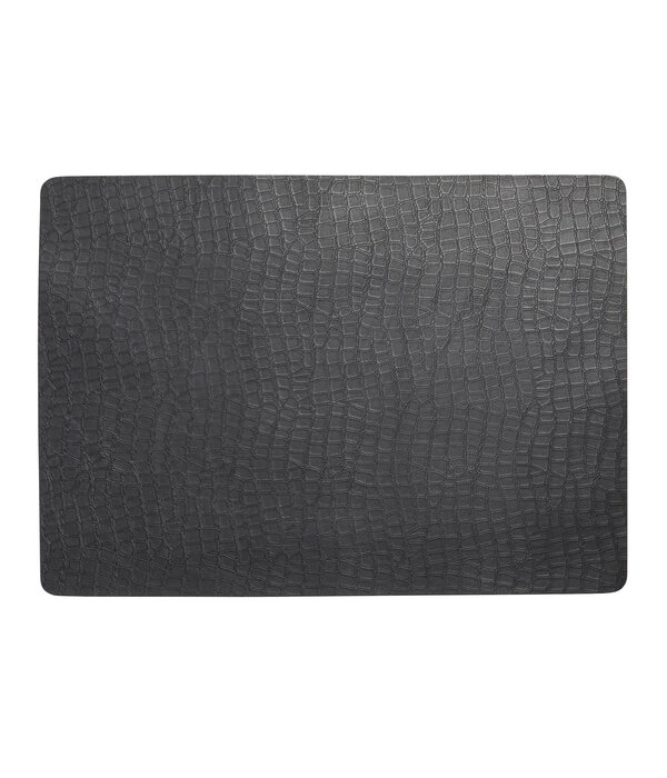 Pichler Croco anthrazit (AZ)) lederlook rechthoekige placemats per 6