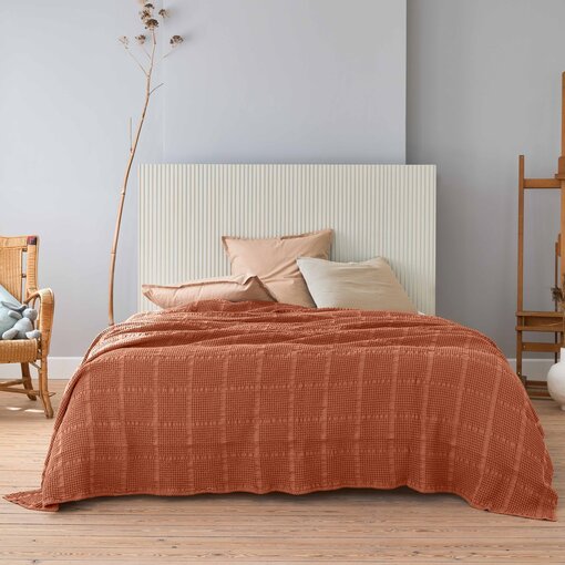 Essix Yogi plaid terre cuite 260x240 cm