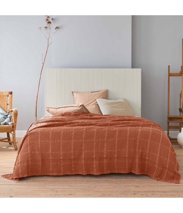 Essix Yogi plaid terre cuite 260x240 cm