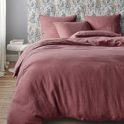 Essix strijkvrij dekbedovertrek hydrofiel Tendresse rose canyon, strijkvrij