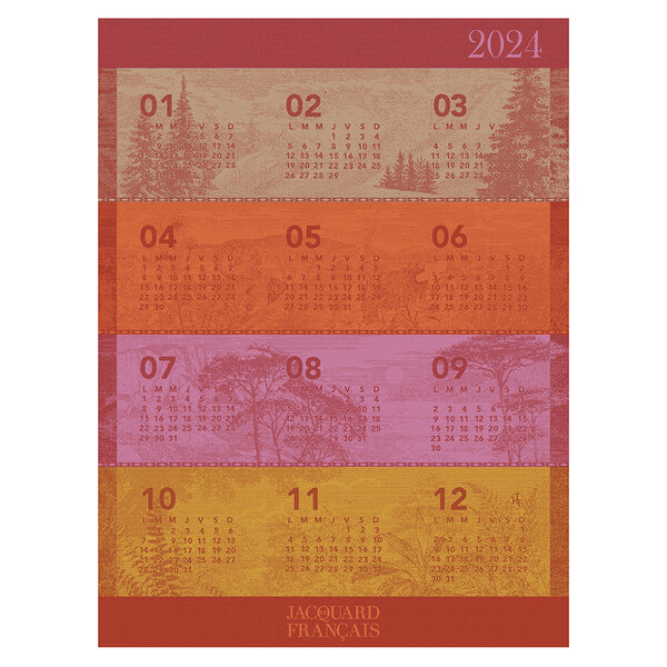 Droogdoek Paysages Calendrier red 2024