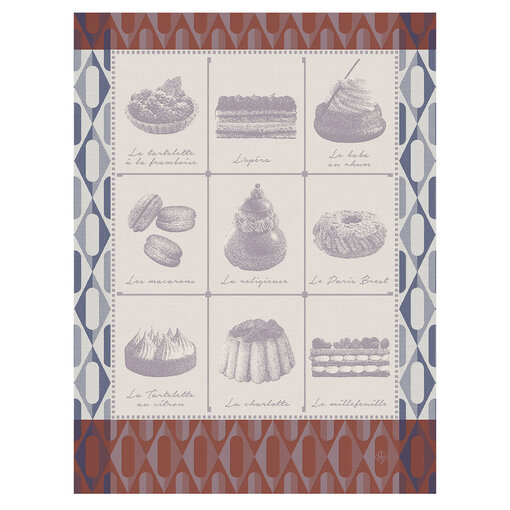 Le Jacquard Français Droogdoek Pâtisseries Françaises purple