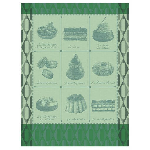 Le Jacquard Français Droogdoek Pâtisseries Françaises green