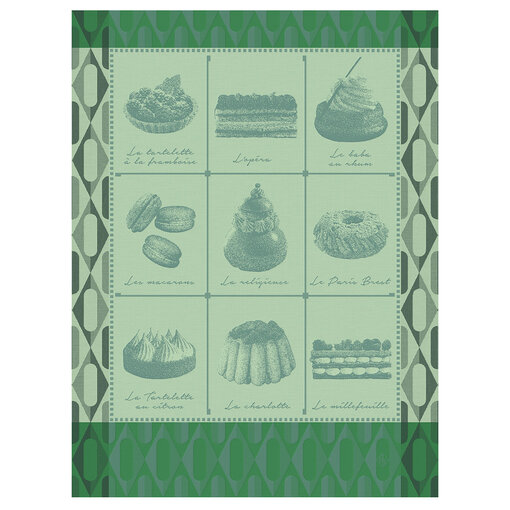 Le Jacquard Français theedoek Pâtisseries Françaises green