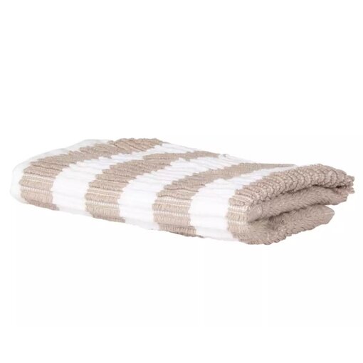 Jorzolino vaatdoek gestreept taupe/zand - wit