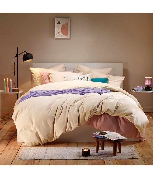Moodit dekbedovertrekset flanel uni cream, Freya
