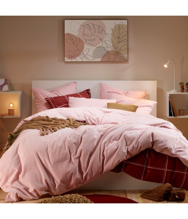 Moodit dekbedovertrekset uni flanel pearl pink