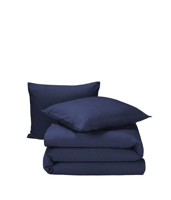 Moodit dekbedovertrekset flanel uni evening blue, Freya