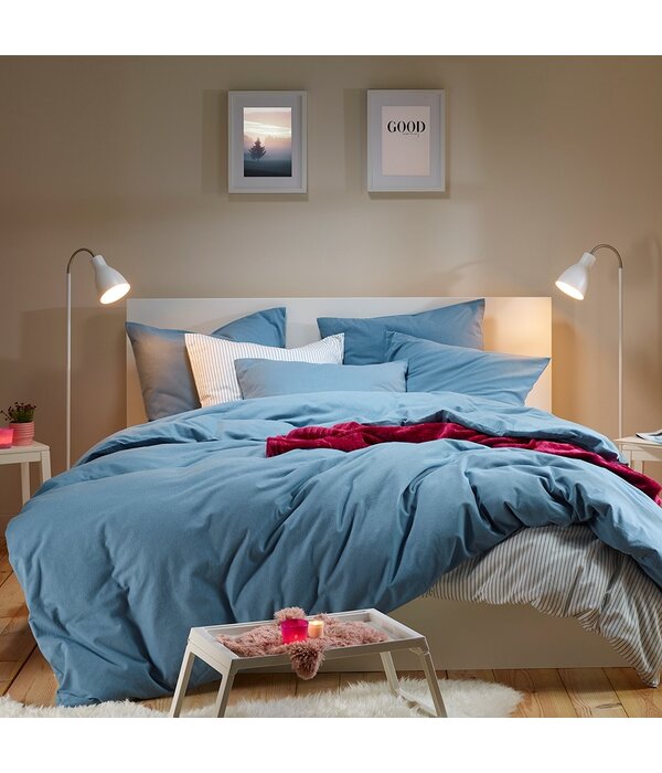 Moodit dekbedovertrekset flanel stone blue, uni Freya
