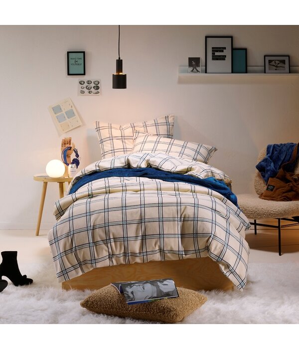 Moodit dekbedovertrekset flanel Lipodo cream, vanaf