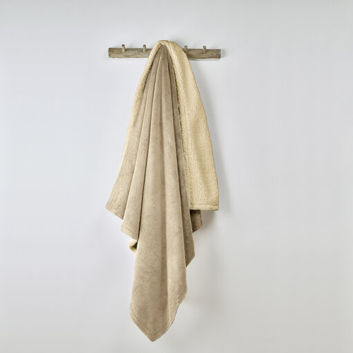 De Witte Lietaer naturel teddy plaid, Laya safari, in 2 maten