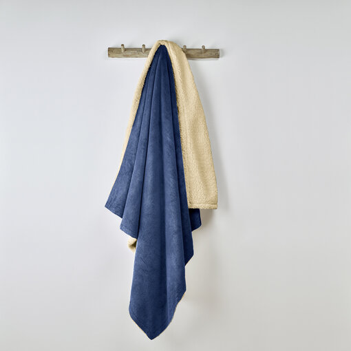 De Witte Lietaer plaid Laya royal blue, in 2 maten