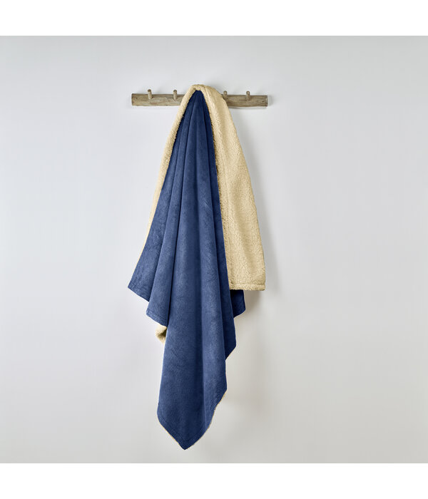 De Witte Lietaer Laya plaid royal blue, in 2 maten